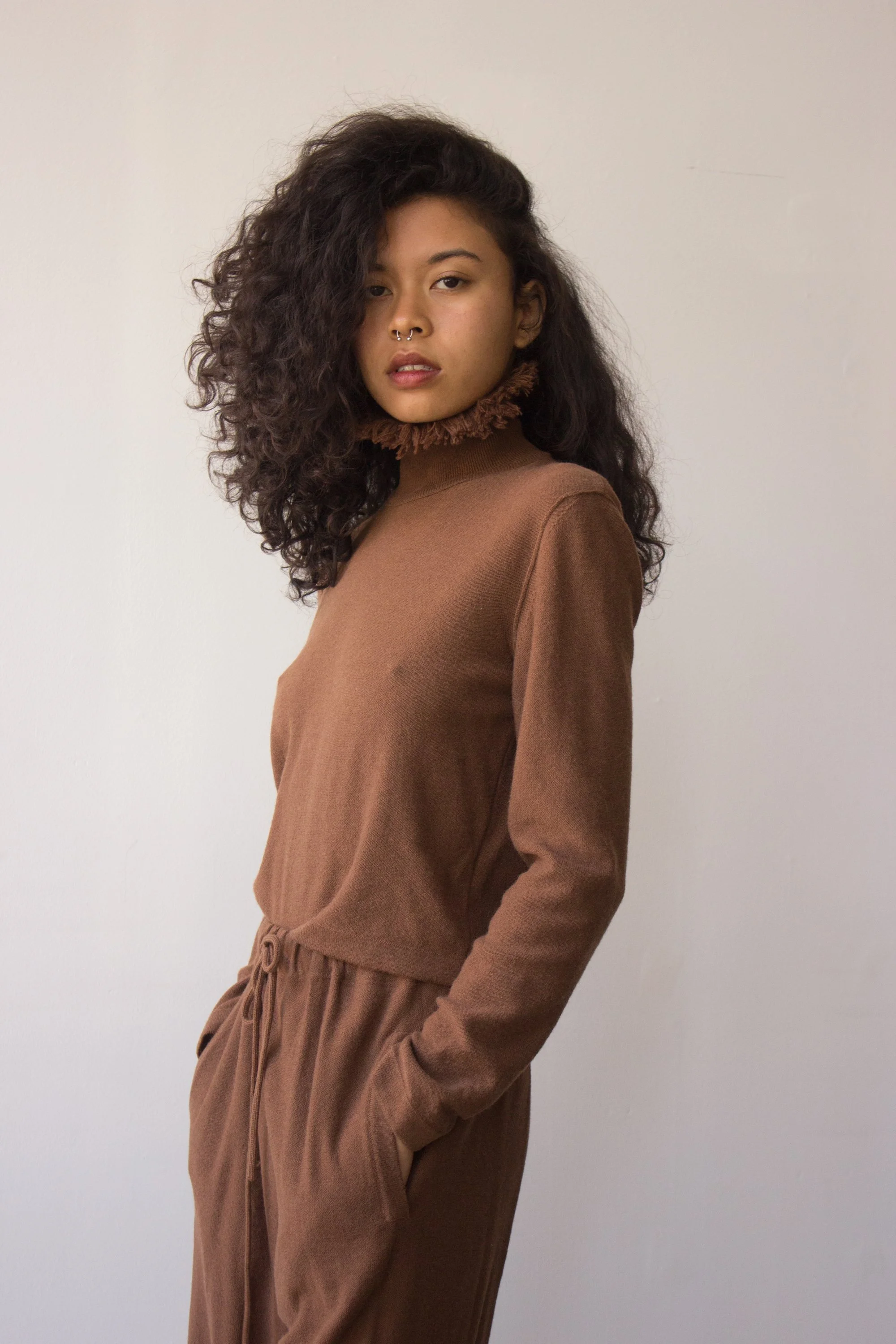 vintage Sonia Rykiel セットアップ 1980s Sonia Rykiel Angora-Wool Toasted Hazelnut Lounge Set